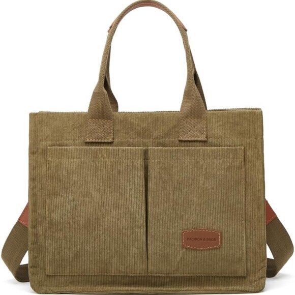 Canvas Tote Bag Women Casual Shoulder Handbag Multi-pocket Capacity - Picture 1 of 2